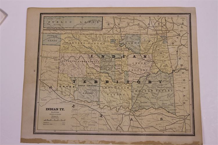 Cram's Atlas 1888, Indian Territory