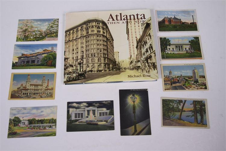 "Atlanta Then & Now" by Michael Rose etc + Atlanta Postcards