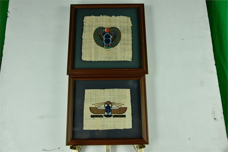 Two Egyptian Style Papyrus Paintings