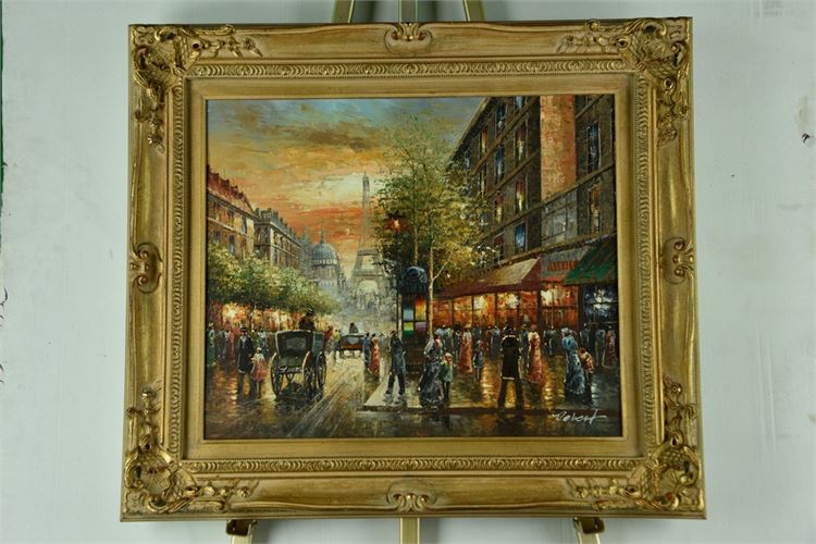 Edouard Cortes (Style of) Paris Street Scene