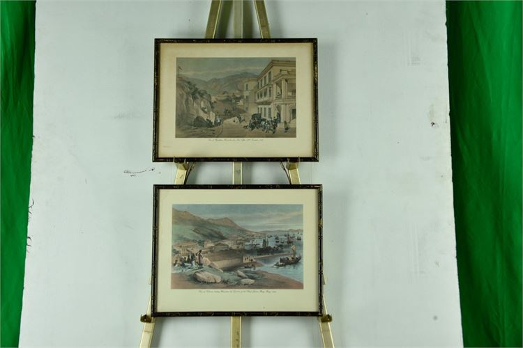 Pair of Engravings, Views of Hong Kong 1846