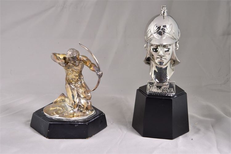Two Hood Ornaments, PIERCE ARROW & Minerva Sculptures