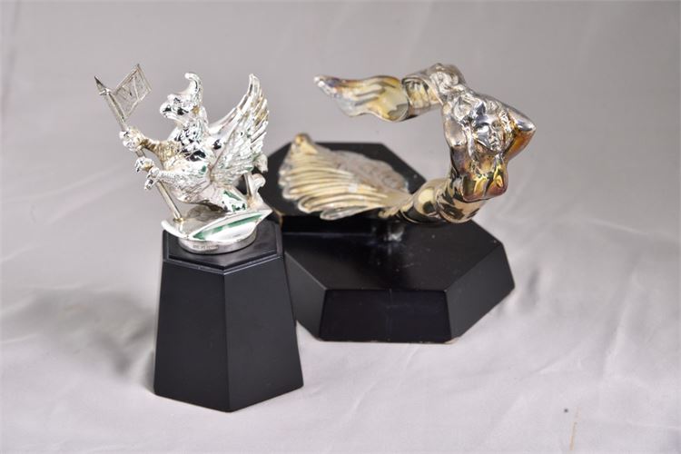 Two VAUXHALL and CADILLAC Automotive Hood Ornament Sculptures