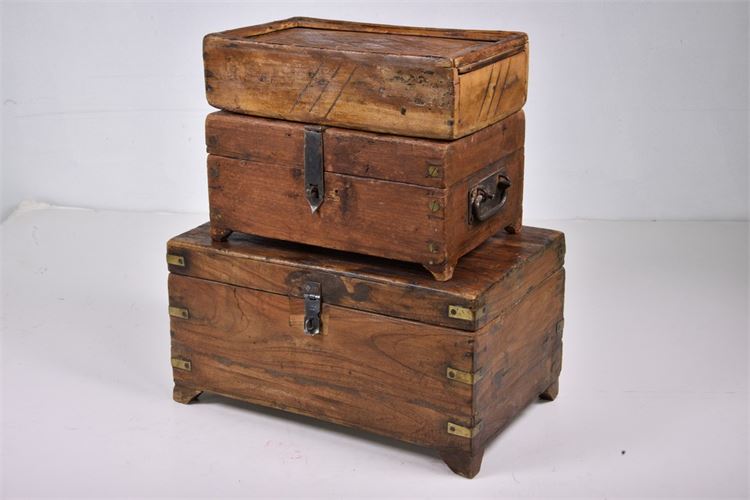 Group Three (3) Vintage Primitive Boxes