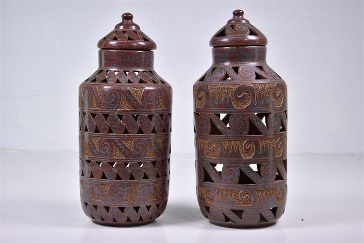 Pair Vases San Juan de Oriente, Nicaraguan Pottery