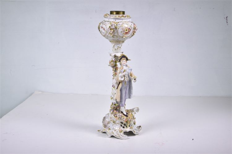 MEISSEN Figural Porcelain Oil Lamp