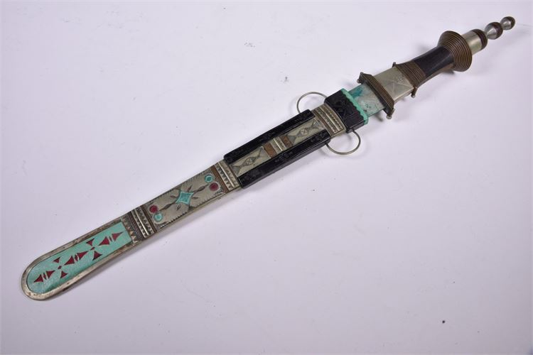 African Toureg Metal & Enamel Sword