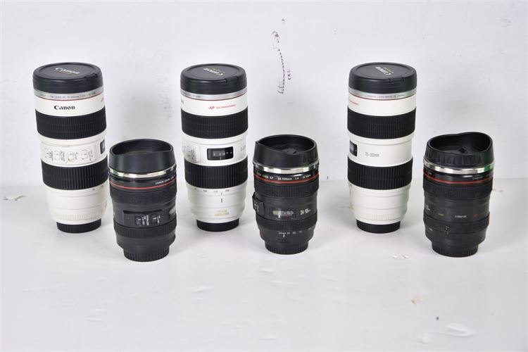 3 Medium & 3 Large Fake Lens Coffee Cups