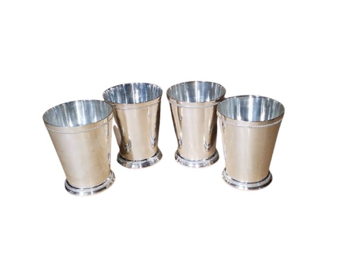 Set of Four (4) Classic Mint Julep Beaded Cups
