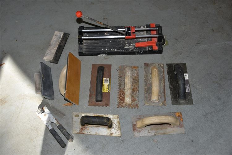 Group of Tile Working Tools