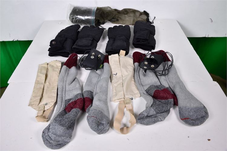 Heated gloves & socks, money belt, mosquito suit