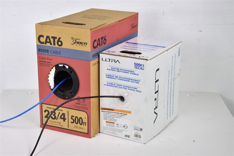 2 Partial Boxes of Ethernet Cables - CAT 5 & CAT 6