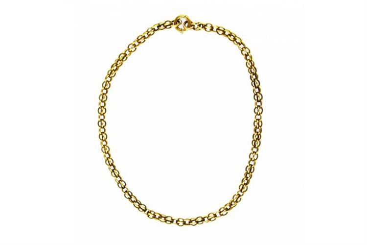 Victorian 1890's 14k Yellow Gold Bold Textured Chain