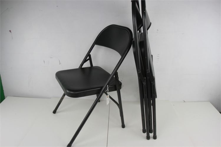 3 metal folding chairs