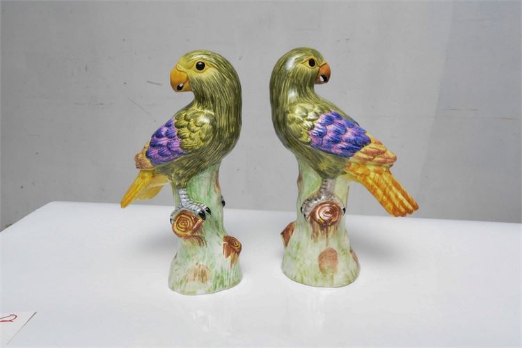 Pair Italian Ceramic Parrots by CHELSEA HOUSE