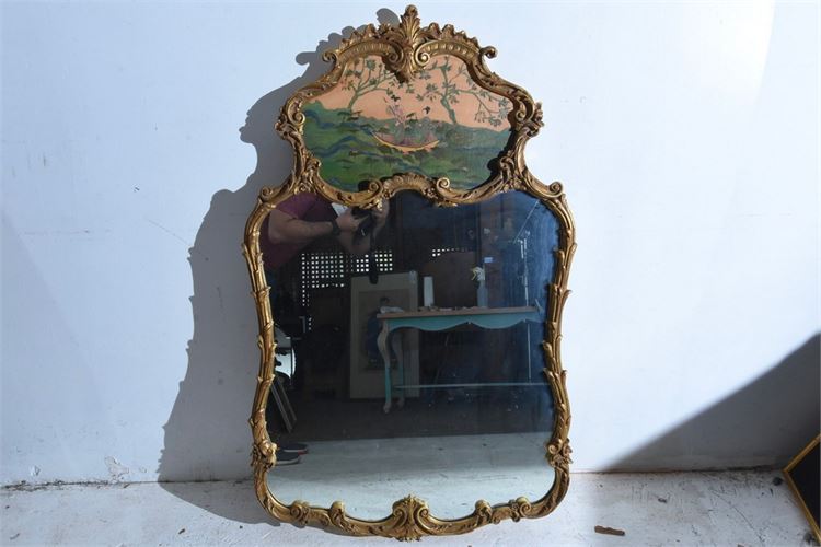 Rococco Style Mirror with Chinoiserie Panel