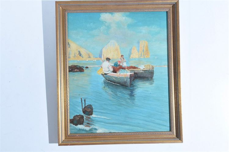 European 20th, "Pleasure Boating' Painting