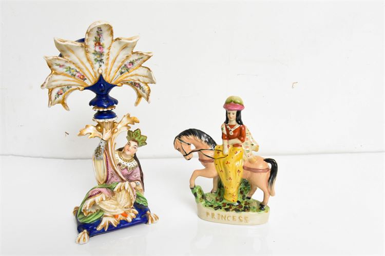 Two 19th c. STAFFORDSHIRE & Porcelain Articles,
