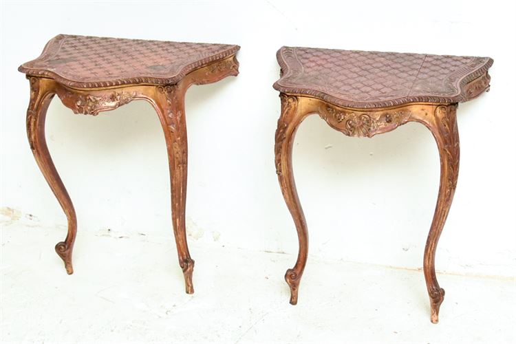 Pair of Giltwood Louis XV Style Consoles