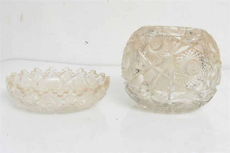 Two Antique Cut Glass Articles