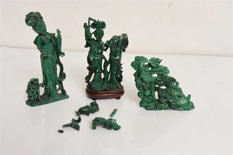 Three Chinese Carved Malachite Articles