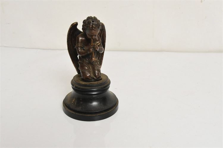 Antique Bronze Figure of a Kneeling Angel