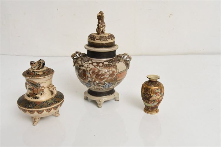 Three (3) Pieces Japanese Satsuma Porcelain