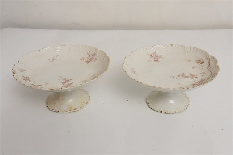 Pair Continental Porcelain Tazza or Pedestals