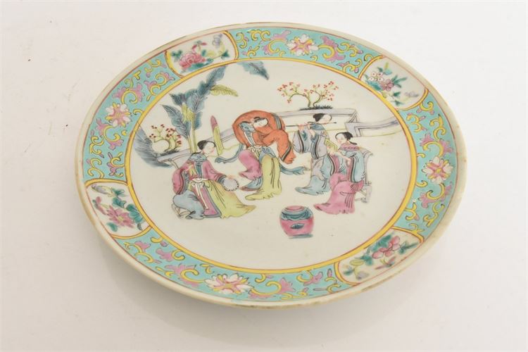 Vintage  Chinese Famille Vert Porcelain Plates