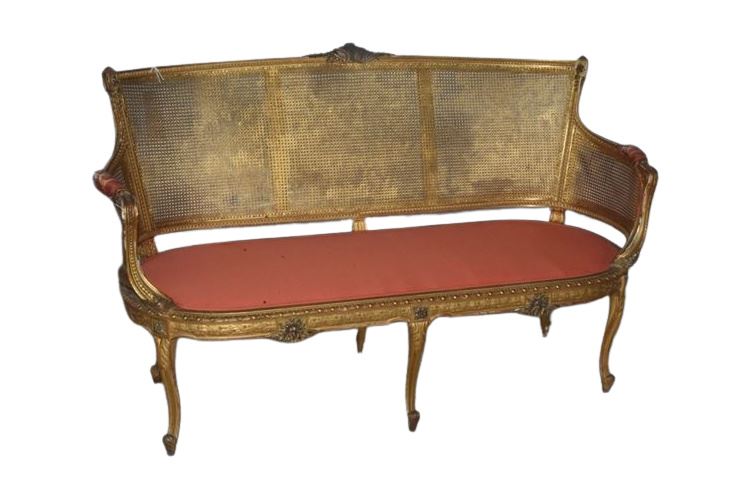 Louis XV Style Cane Back Settee