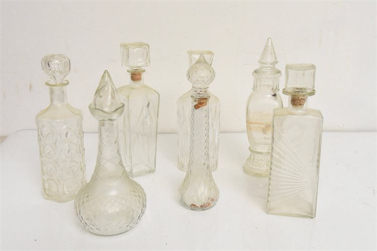 Group Lot of Vintage Glass Decanters