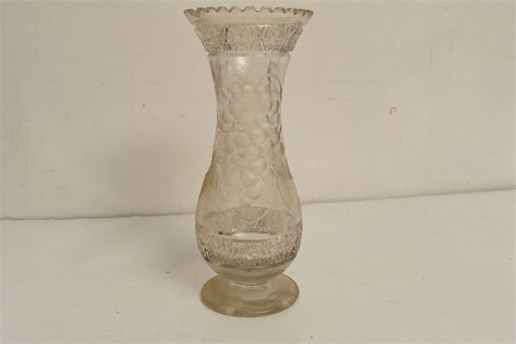 Large Antique Cut Glass Vase