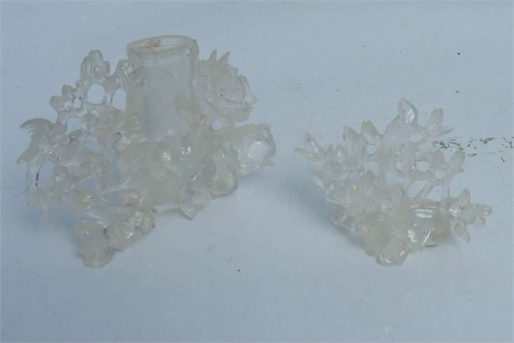 Two Chinese Carved Rock Crystal Pieces