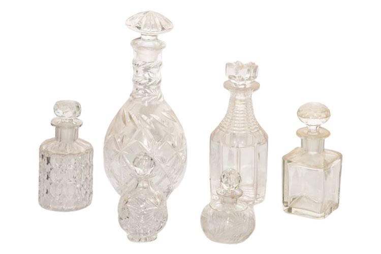 Group of Vintage Decanters & Scent Bottles