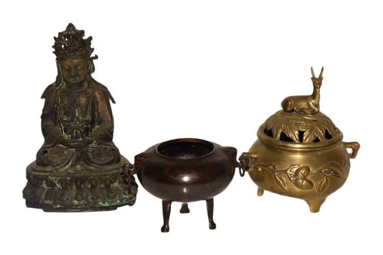 Group Lot of Chinese Metal Decorative Accessories