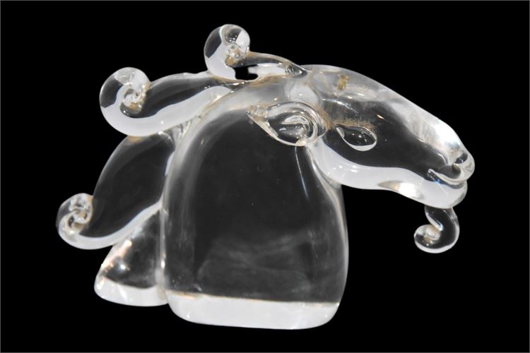 STEUBEN Crystal Horse Head Paperwieght