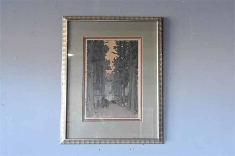 Hiroshi YOSHIDA (Japan, 1876-1950) "Bamboo Wood" Woodblock Print