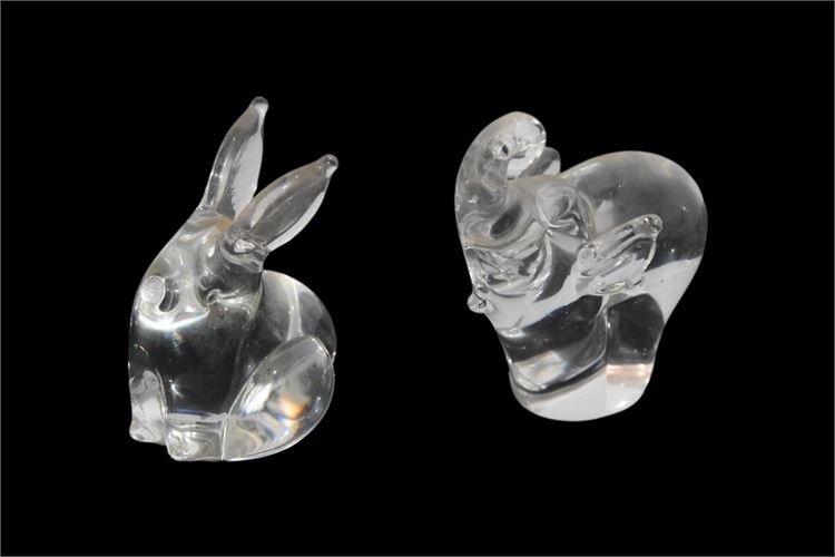 Two Crystal Animal Figurines