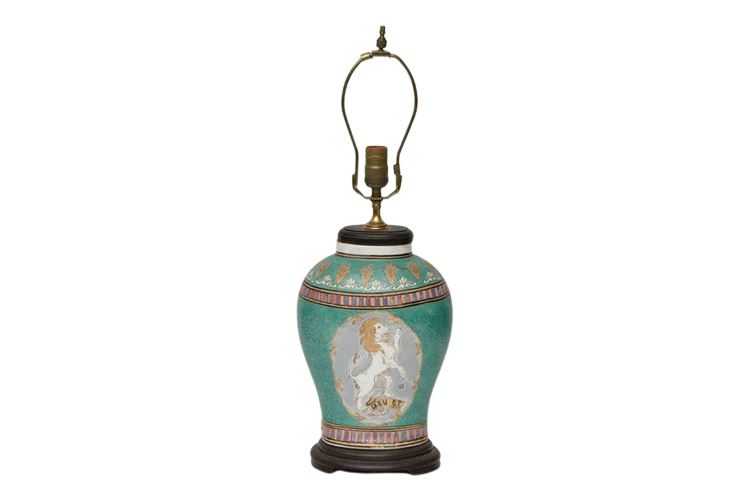 Chinese Porcelain Urn Mounted as Lamp