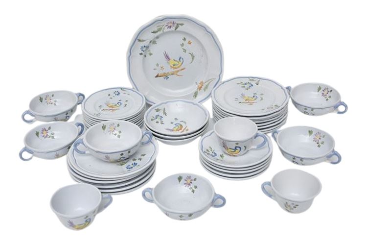 Partial Set of French Faience Dinnerware