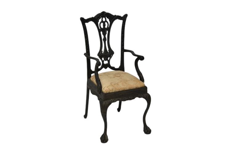 Vintage Cast Iron Model Chippendale Style  Armchair