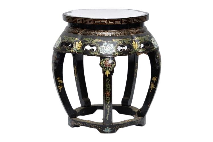 Chinese Black Lacquer Side Table