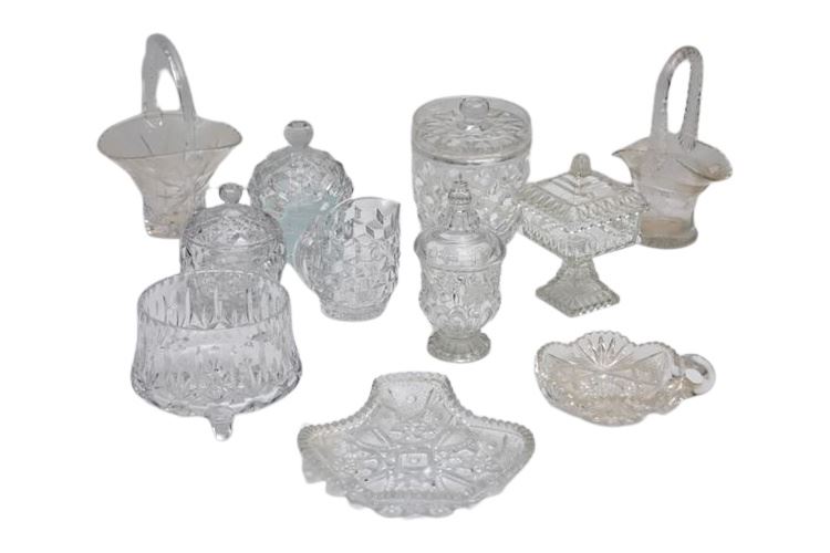 Group Lot of Cut Glass Items