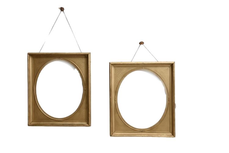 Pair Antique Portrait Giltwood Frames