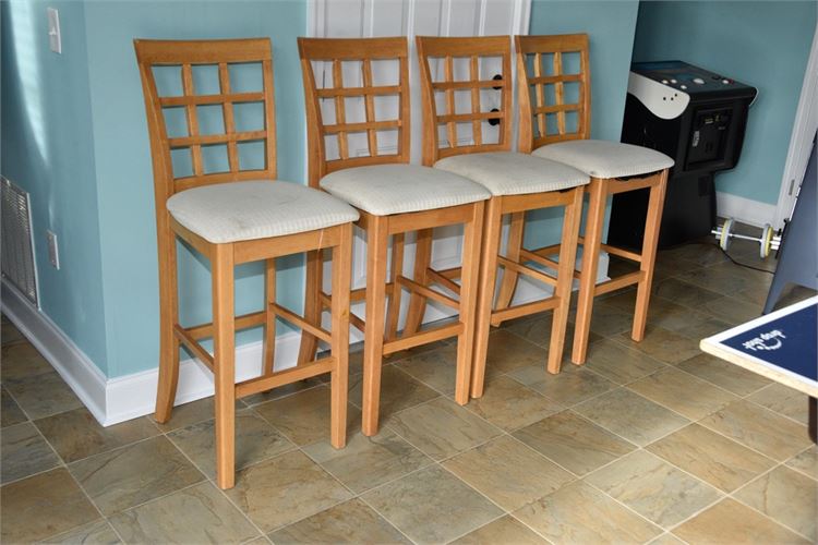Four (4) Wooden Counter Stools