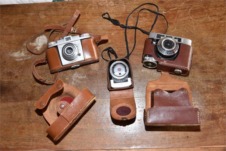 Two Vintage Cameras and a Light Meter