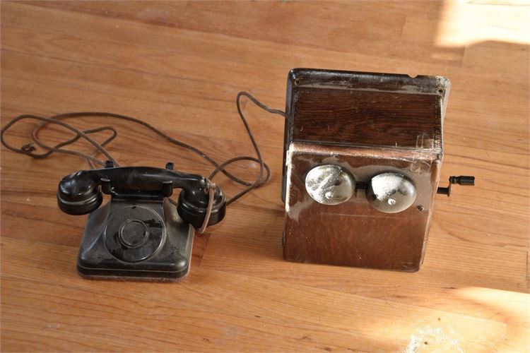 Vintage Telephone with Crank Box