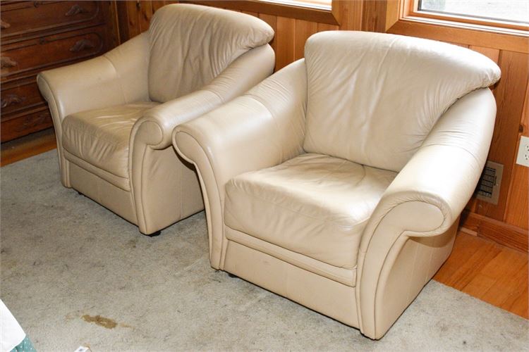 Pair of Leather Upholstered Armchair's