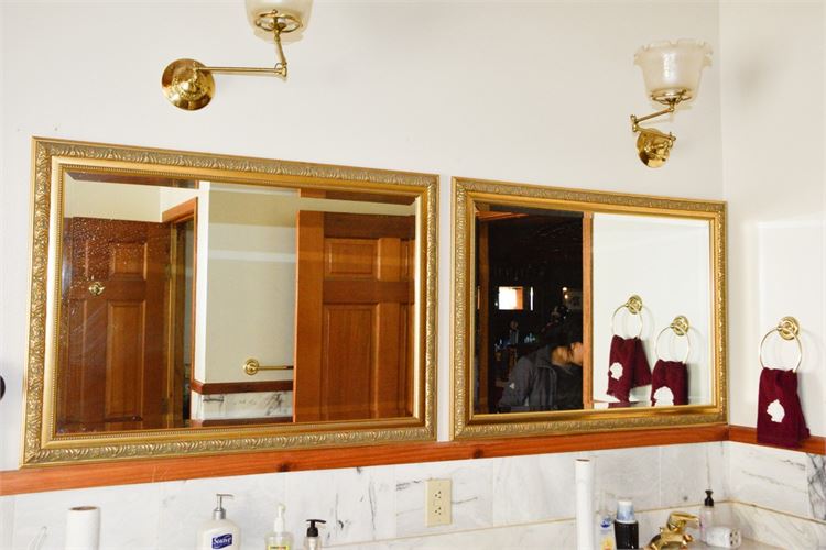 Two (2) Gold Frame Dressing Mirrors