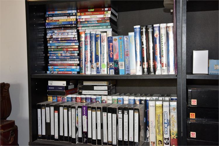 Group of Tapes and DVDs